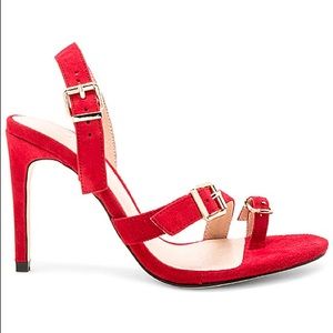 Revolve Clothing Raye Red Suede Toe Sandals 8.5